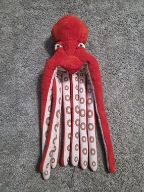 Wildlife Artist Red Plush Squid Stuffed Toy for Kids